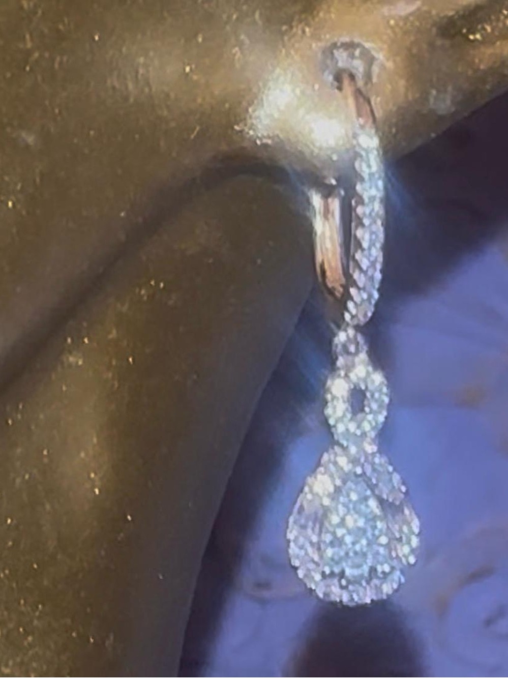 • 14K White Gold & 14K Yellow Gold Diamond Drop earrings